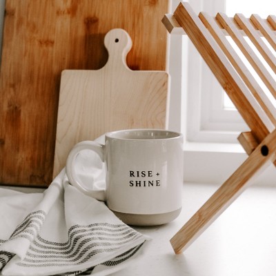 Rise and Shine White Ceramic Stoneware Coffee Mug 14oz