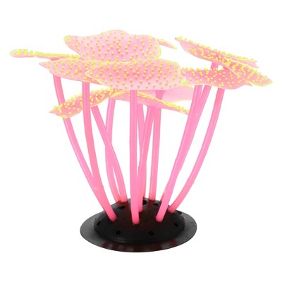 Unique Bargains Glowing Silicone Aquarium Mushroom Coral Fish Tank  Decoration Pink : Target