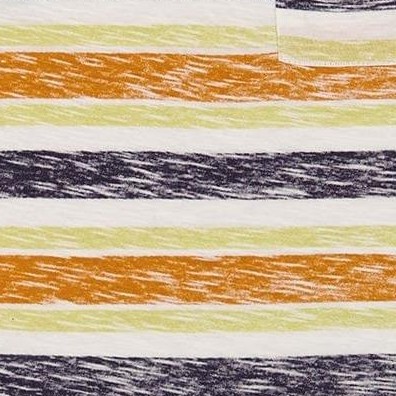 navy striped, orange, and lime green