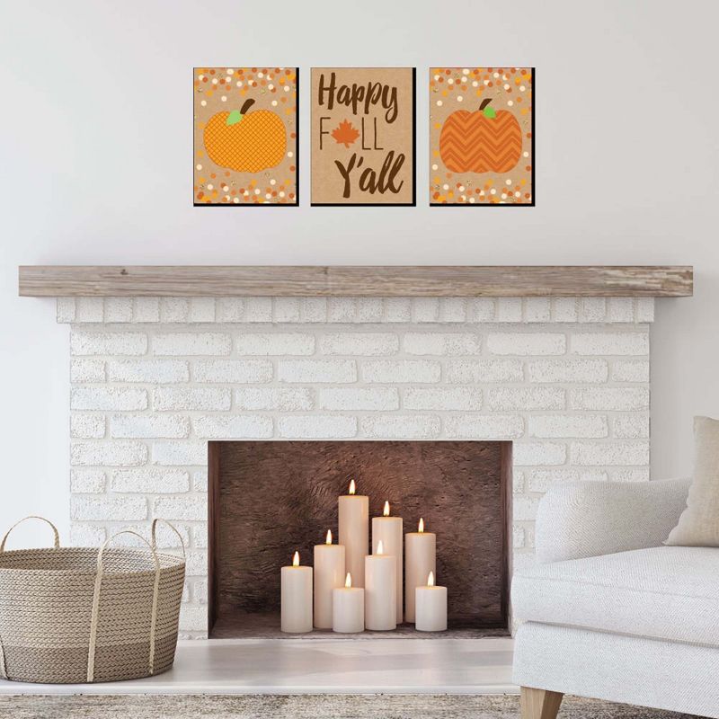 Big Dot of Happiness Pumpkin Patch - Autumn Wall Art and Fall Home Decor - 7.5 x 10 inches - Set of 3 Prints, 2 of 7