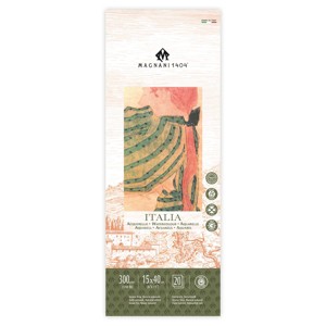 Magnani 1404 Italia Cold Press 100% Cotton Watercolor Paper Pad, 20 Sheets, 140 lb, Acid-Free, UV Resistant, Deckled Edges, Vegan Sized Water Color - 1 of 4