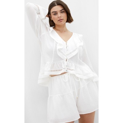 Women's Plus Size Sara Short - ivory | CITY CHIC