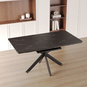 XIYUYE Dining Table for 6 Rectangular Extendable Dining Table Modern Table and X shape Legs - 1 of 4