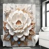 Paaaawaters 1pcs Forest-Themed 3D Floral Pattern Shower Curtain Set - Waterproof, Cordless, Non-Slip, and Easy-to-Clean - 2 of 4