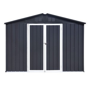 NicBex 6*8ft Outdoor Storage Shed Durable Metal Garden Shed with Double Doors, for Garden Tools and Equipment - 1 of 4