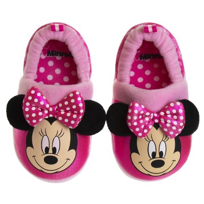 Disney Minnie Mouse Dual Sizes Girls Slippers. (toddler/little Kids ...