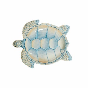 Fitz and Floyd Newport Home Turtle Dish - 9.25" Handcrafted Earthenware Dish with Hand-Painted 3D Turtle Design - Excellent Summer Gift - 1 of 2