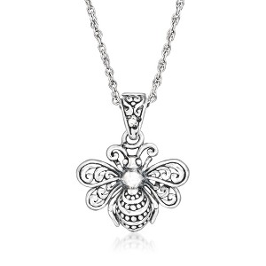 Ross-Simons Sterling Silver Bali-Style Bumblebee Pendant Necklace Size 18 - 1 of 3