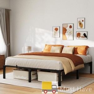 Jojoka Metal Bed Frame, Heavy Duty Platform with 800 lbs Support, No Box Spring Needed, Easy Tool-Free Assembly, Noise-Free Design - 1 of 4