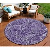 Purple Lavender And Silver Paisley Washable Indoor Outdoor Area Rug - 2 of 4