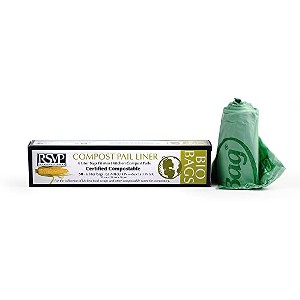 RSVP International Kitchen Collection Compost Pail, 1 Gallon Compostable Bags, Green - 1 of 3