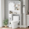 Over The Toilet Storage Cabinet, Double Door Bathroom Organizer with Adjustable Shelves & Toilet Paper Holder for Bathroom Space Saving White - 3 of 4