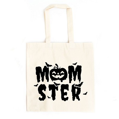 City Creek Prints Momster Pumpkin Canvas Tote Bag - 15x16 - Natural