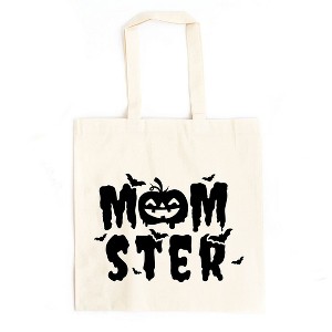 City Creek Prints Momster Pumpkin Canvas Tote Bag - 15x16 - Natural - 1 of 2