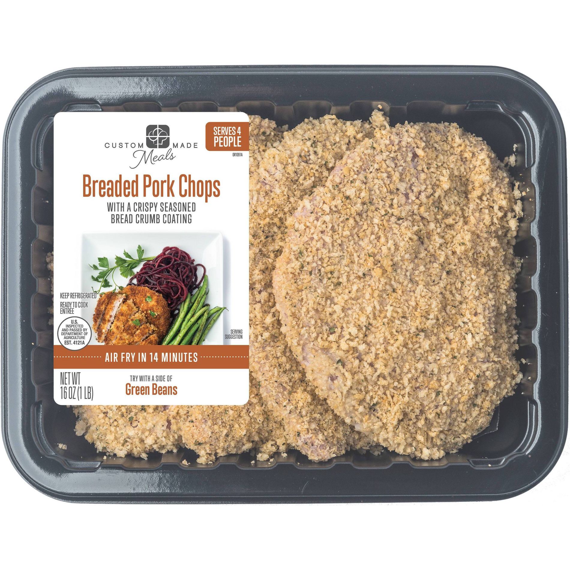 Custom Made Meals Boneless Breaded Pork Chops - 16oz