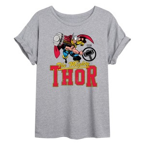 Women's - Marvel - Thor Collegiate Oversized Graphic T-Shirt - 1 of 4