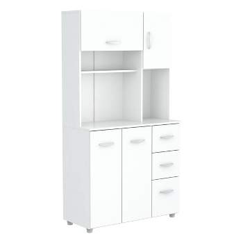 5 Shelves Kitchen Microwave Storage Cabinet White - Inval