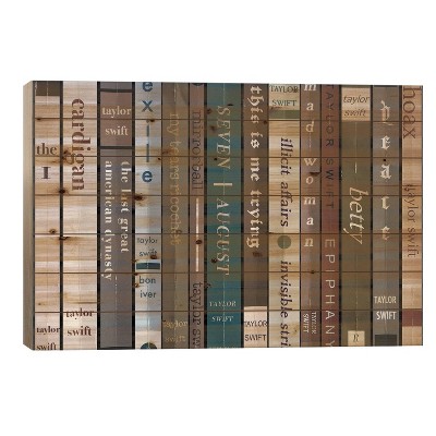 Taylor Swift Folklore as Books Wood Print by Jordan Bolton - iCanvas