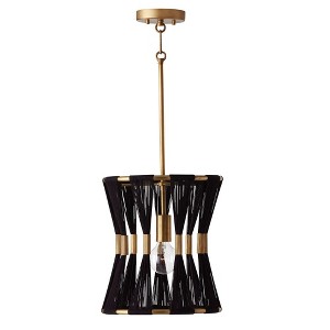 Capital Lighting Bianca 1 - Light Pendant in  Black Rope/Patinaed Brass - 1 of 4