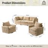 XIZZI Luxury Modular Sectional Sofa Couch, Oversized Cloud Couch for Living Room, Deep Seat Upholstered Sleeper Sofa Set w/ Optional Swivel Chairs - 3 of 4