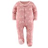 The Peanutshell Boho Floral Butterfly Footed Baby Sleepers for Girls, 3-Pack, Newborn to 9 Months - 3 of 4