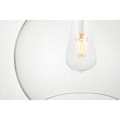 Black and Clear Glass Globe Flush Mount Light