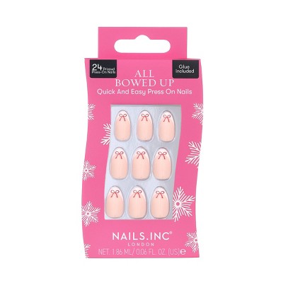 Nails Inc. Quick and Easy Press-On Nails - All Bowed Up - 24ct