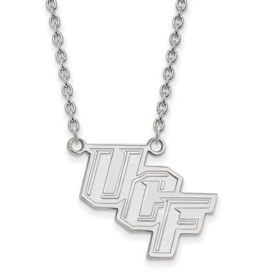 Black Bow Jewelry 10k White Gold Central Florida Knights NCAA Necklace 18 Inch
