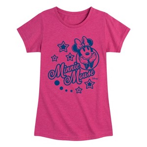 Girls' - Disney - Minnie Mouse Stars Fitted Short Sleeve Graphic T-Shirt - 1 of 4
