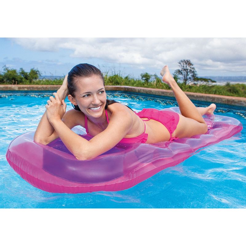 Intex Suntanner 18 Pocket Single Person Inflatable Swimming Pool Beach Lounge Floating Raft with Pillow and Cupholders, Color May Vary, 5 of 8