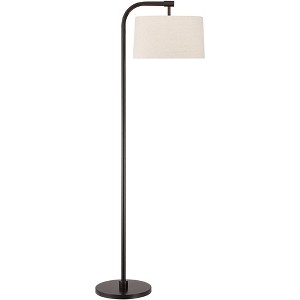 360 Lighting Serra Modern 64" Tall Standing Floor Lamp Curved Chairside Arc Offset Arm Foot Switch Art Deco Brown Dark Bronze Finish Living Room House - 1 of 4