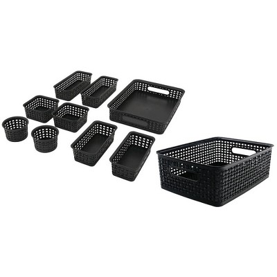 Advantus Thinkspace Plastic Weave Bins Plastic Bins 38398