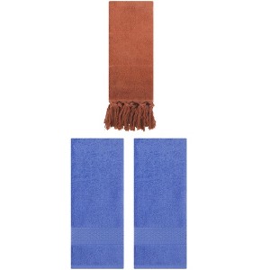 REGALWOVEN 3 Packs Solid Textured and Tassels Soft Absorbent Decorative Hand Towel - 1 of 4