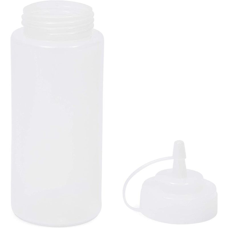Juvale 6 Pack Clear Plastic Condiment Squeeze Bottles with Tipped Caps (16 oz), 5 of 8