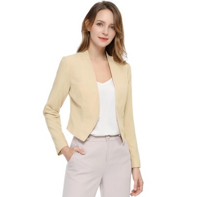 CRAZY GRID Womens Casual Blazer Jacket Long Sleeve Business Suit Jacket  Fashion Dressy Work Office Jacket Open Front Button Ladies Blazer White S  at  Women's Clothing store