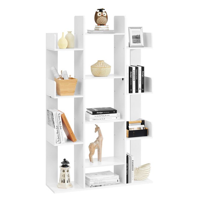 VASAGLE Bookshelf, Tree-Shaped Bookcase with 13 Storage Shelves, Rounded Corners, 9.8¡±D x 33.9¡±W x 55.1¡±H, White, 4 of 7