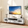 Tangkula Farmhouse TV Stand for TVs up to 80" Entertainment Center with 2 Drawers & 2 CabinetsWooden TV Cabinet - 3 of 4