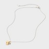 Silver Plated Two Tone Crystal Mama Heart Pendant Necklace - Silver/Gold - 3 of 4