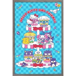 Trends International Hello Kitty and Friends: 25 Sweet Cupcakes - Group Framed Wall Poster Prints - 1 of 4