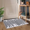 Modern Berber Stripe Rug Indoor Farmhouse Area Rug Low Pile Non Slip Throw Rug - 2 of 4