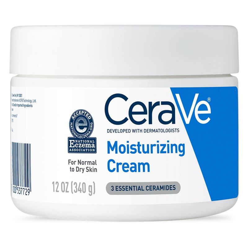 CeraVe Moisturizing Face &#38; Body Cream for Normal to Dry Skin - 12 fl oz, 1 of 19