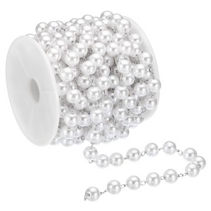 Unique Bargains Faux Pearl Beading Chain with Spool for DIY Necklace Bracelet - 1 of 4