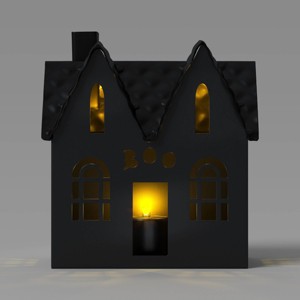 5.5" Small A-Shaped Metal House Decorative Sculpture - Hyde and EEK! Boutique™ Black - 1 of 3