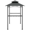 vidaXL BBQ Gazebo with Side Shelves Anthracite 94.5"x59.1"x95.7" Steel - 4 of 4