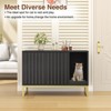 Modern Cat Litter Box Enclosure Furniture with Scratch Pad, Cat Washroom House - 3 of 4