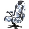 X Rocker Ergonomic Leather Gaming Office Desk Chair with Pedestal Swivel Base, Padded Arms and Headrest, and Foldable Backrest, Gray and Black Camo - image 3 of 4