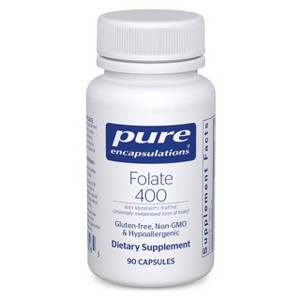 Pure Encapsulations Folate 400 - Metafolin L-5-MTHF Supplement to Support Cardiovascular, Cellular, and Neural Health* - 90 Capsules - 1 of 4