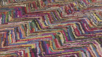 Handmade Pink and Multi Cotton Tufted Round Rug