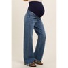 Pinkblush Blue Wide Leg Distressed Hem Maternity Jeans - 3 of 4