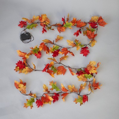 Lakeside Leaves are Falling Autumn is Calling LED Lighted Garland Decoration